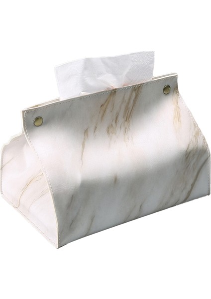 Pvc Deri Mermer Desenli Mendil Kutusu, Kap, Peçetelik, Kağıt Torba, Kozmetik Kutusu, Kese Düzenleyici, B (Yurt Dışından)