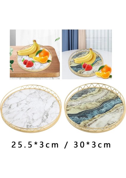 Yuvarlak Ev Basit Atıştırmalık Kurutulmuş Meyve Tabağı Küçük Kuru Çay Masası Masa Üstü Depolama Hafif Lüks Mermer Desenli Tepsi, B, L (Yurt Dışından) fiyatları