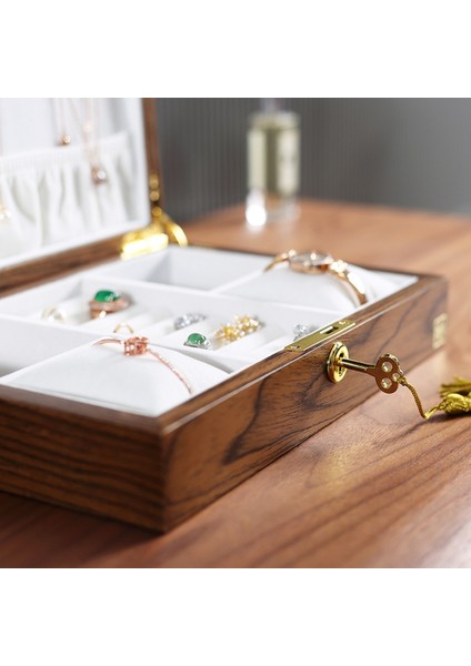 Ahşap Flip Takı Organizatör Kutusu Takı Depolama Hediye Vitrin Izle Küpe Yüzük Tutucu Mücevher Depolama A (Yurt Dışından) indirimleri