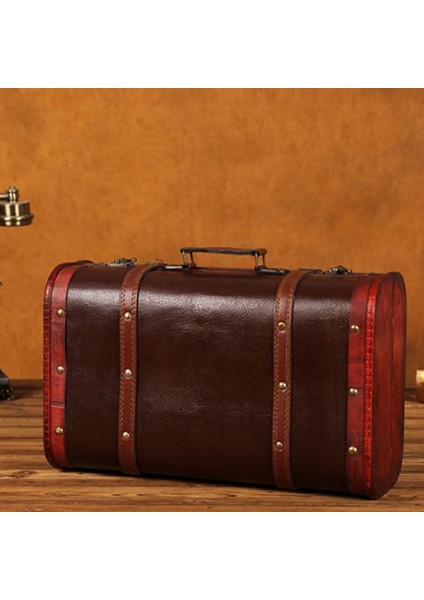 Taşınabilir Vintage Ahşap Dekoratif Bavul Antika Ahşap Kutu Fotoğraf Sahne Zanaat Dekorasyon Ahşap Kutu Süsleme (Yurt Dışından) modelleri