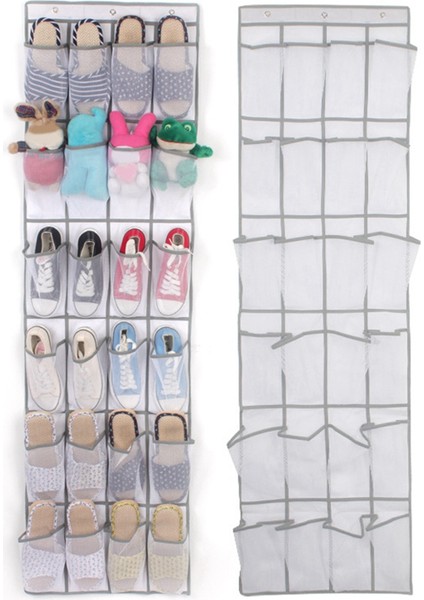 24 Örgü Kapı Arkası Dokunmamış Ayakkabı Saklama Çantası Asılı Çanta, Örgü Cep, Terlik Saklama Çantası Kapı Düzenleyici Kahverengi (Yurt Dışından) indirimleri