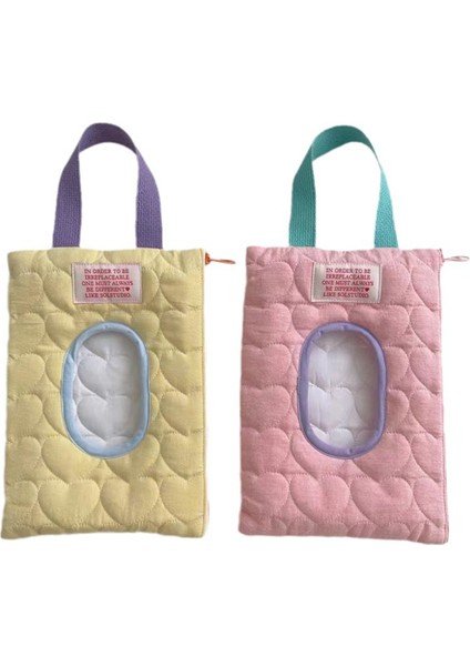 2 Adet Pamuklu Bebek Islak Mendil Kesesi Taşınabilir Mendil Tutucu Kılıf Tekrar Kullanılabilir Araba Askılı Mendil Kutusu Bebek Arabası Askılı Çanta (Yurt Dışından)