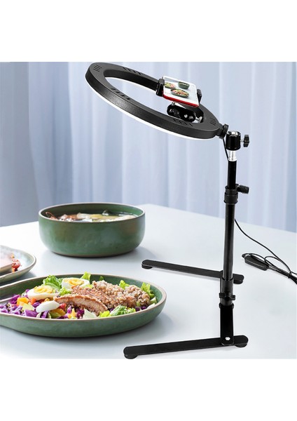 Masaüstü LED Selfie Uzaktan Kumandalı Halka Işık, Telefon Standı Tutucu Daire Dolgulu Video Lambası, Tripod Standlı Kısılabilir USB Halka Işık (Yurt Dışından) fırsatları