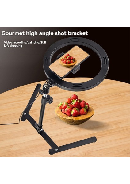 Masaüstü LED Selfie Uzaktan Kumandalı Halka Işık, Telefon Standı Tutucu Daire Dolgulu Video Lambası, Tripod Standlı Kısılabilir USB Halka Işık (Yurt Dışından) indirimleri