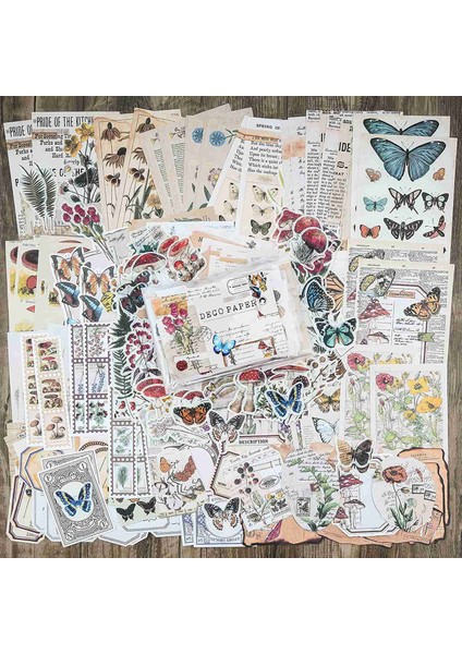 Vintage Karalama Defteri Malzemeleri Paketi (200 Adet) Art Journaling Önemsiz Günlük Planlayıcıları Için Kendi Başına Yap Kağıdı Çıkartmalar (B) (Yurt Dışından) indirimleri