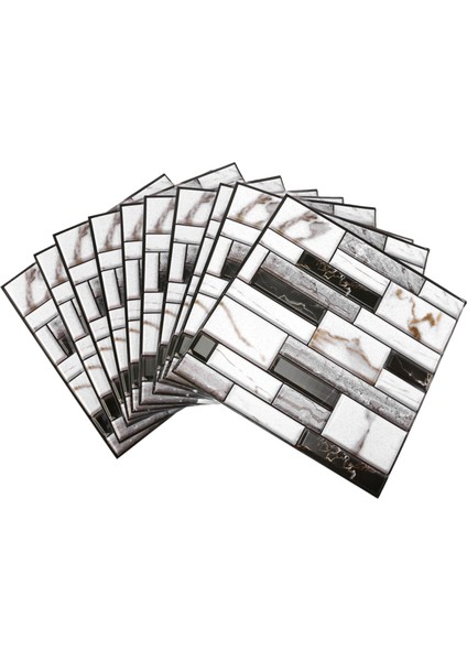 10 Adet Duvar Karosu Etiket Ev Banyo Mutfak Tuğla 3D Duvar Dekor Çıkartmaları Kiremit Sanatı Backsplash Duvar Dekorasyonu 30X30 cm (Yurt Dışından)
