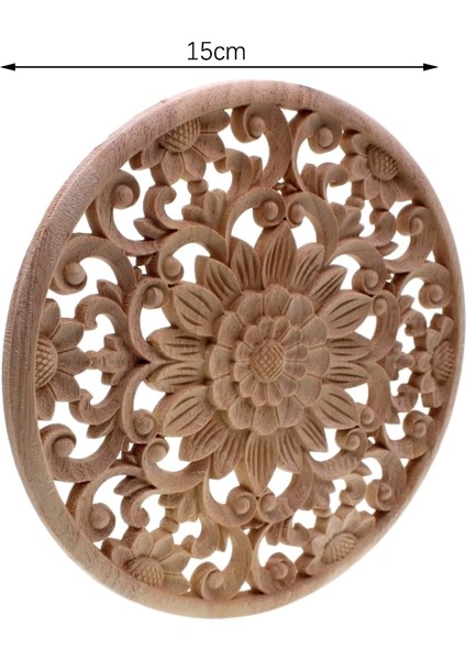 Oyma Çiçek Oyma Yuvarlak Ahşap Aplikler Mobilya Dolabı Boyasız Ahşap Pervaz Çıkartması Dekoratif FIGURINE15X15X2CM (Yurt Dışından) fırsatları