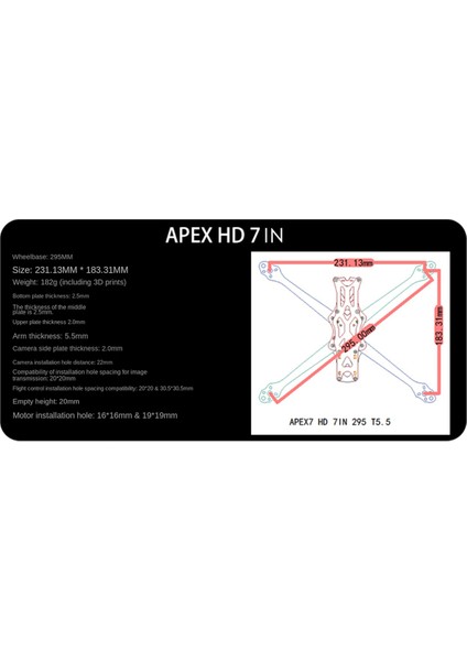 Apex 7 Inç Karbon Fiber Quadcopter Çerçeve Kiti 5.5mm Kol Apex Fpv Freestyle Rc Yarış Drone Modelleri Için (Yurt Dışından) indirimleri