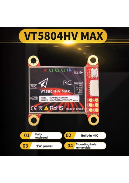 Pandarc VT5804HV Max 5.8g 1W Vtx 40CH Fpv Video Vericisi Osd Ayar Parametreleri Ntsc/pal Fpv Rc Drone Için (Yurt Dışından) fiyatları