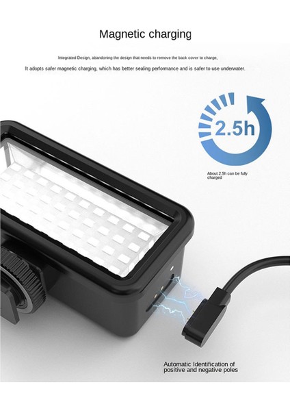 Su Geçirmez Dalış Işığı Sualtı Lambası Gopro Cep Telefonu Aksiyon Kamerası Için Fotoğrafçılık Aydınlatması (Yurt Dışından)