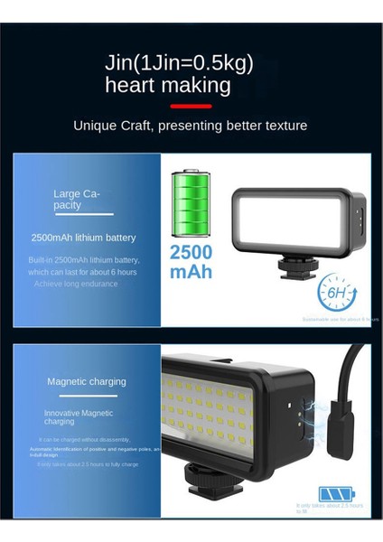 Su Geçirmez Dalış Işığı Sualtı Lambası Gopro Cep Telefonu Aksiyon Kamerası Için Fotoğrafçılık Aydınlatması (Yurt Dışından) modelleri