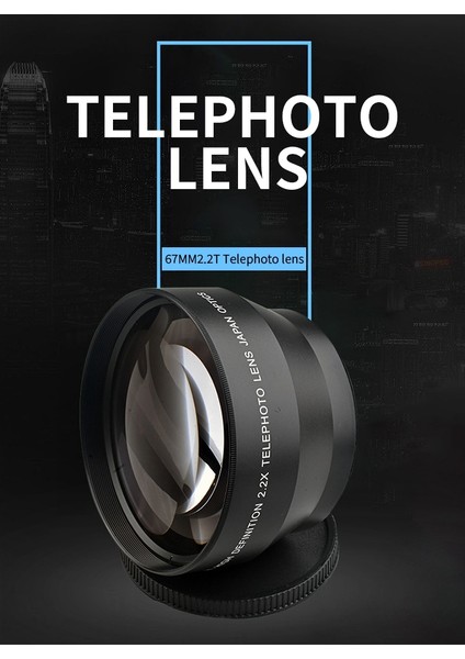 67MM 2.2x Evrensel Telekonvertör Lens 18-135 Odak Segment Telefoto Lens Çok Katmanlı Kaplama Dijital Slr Kamera Parçaları (Yurt Dışından) fiyatları