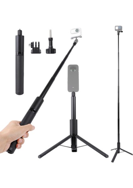 INSTA360 One X2 X3 Rs Için 48 Inç Genişletilebilir Selfie Çubuğu Tripod Gopro Hero 12 11 10 9 8 7 6 5 Max Djı Action 4 3 2 (Yurt Dışından) fiyatları