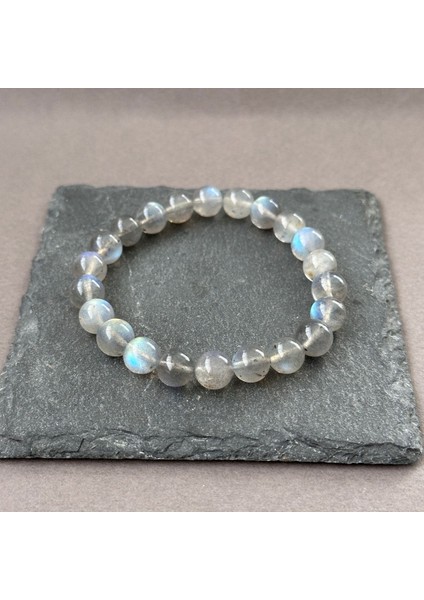 8mm Labradorit Taşı Bileklik, Doğal ve Şık Taşlı Takı