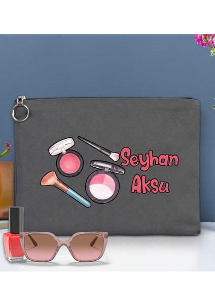 Kişiye Özel Isimli Astarlı Multi Renk Portföy Çanta 30X21CM, Baskılı El Organizer