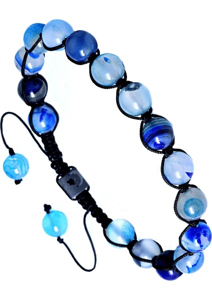 El Örgüsü Doğal Mavi Akik Bileklik, Şık Takı Tasarımı modelleri