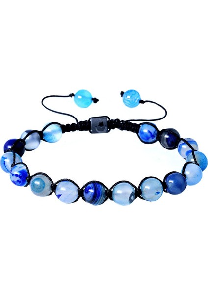 El Örgüsü Doğal Mavi Akik Bileklik, Şık Takı Tasarımı fırsatları