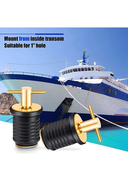 2 Adet T-Kolu Tahliye Tapası Büküm-Turn Tekne Tahliye Tapaları Kauçuk Tapalar Pirinç Saplı Tekne Deniz Aksesuarları (Yurt Dışından) fiyatları