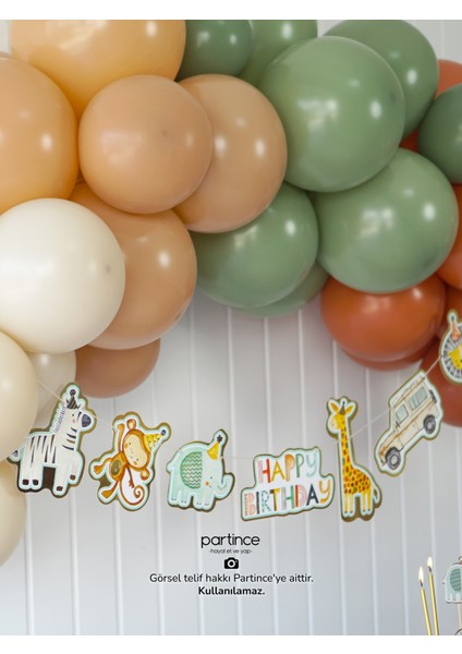 Safari Konseptli Doğum Günü Balon Zincir Seti Safari Tema Balon Zinciri modelleri