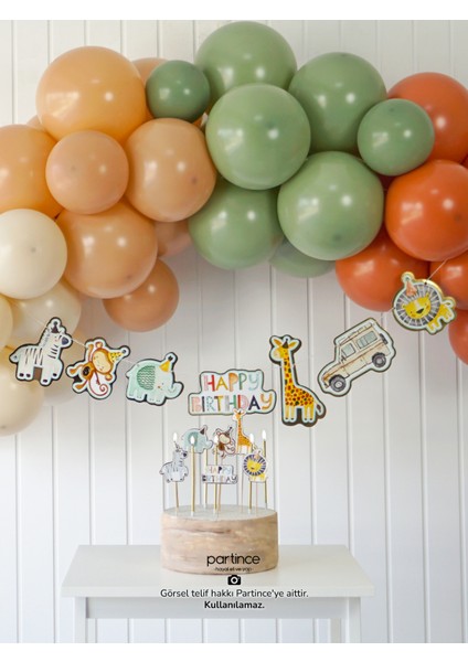 Safari Konseptli Doğum Günü Balon Zincir Seti Safari Tema Balon Zinciri