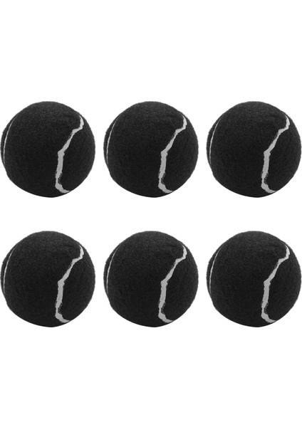6 Adet Paket Tenis Topları Aşınmaya Dayanıklı Elastik Eğitim Topları 66MM Bayanlar Yeni Başlayanlar Uygulama Tenis Topu, Siyah (Yurt Dışından)