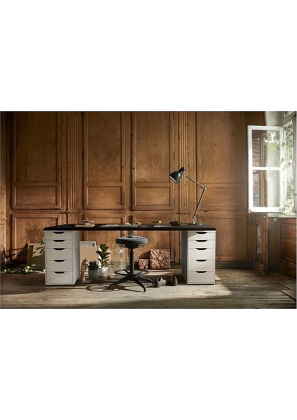 Alex Çalışma Masası 200 × 60 cm Venge Beyaz Geniş Yüzey Depolama Uyumlu