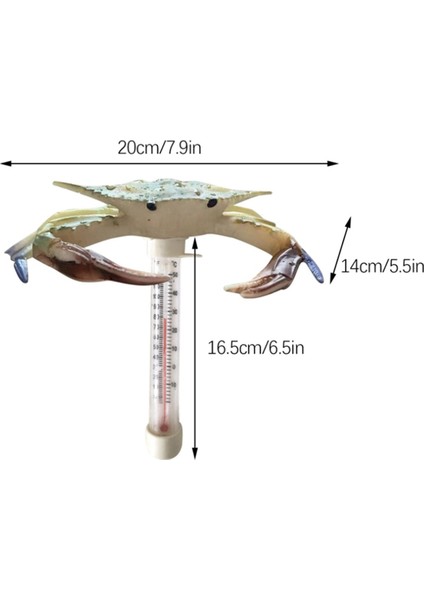 Havuz Termometresi Yüzen Kolay Okunan Büyük Boy Havuz Termometresi Okyanus Hayvan Şekilli Termometre (Yengeç) (Yurt Dışından) fiyatları
