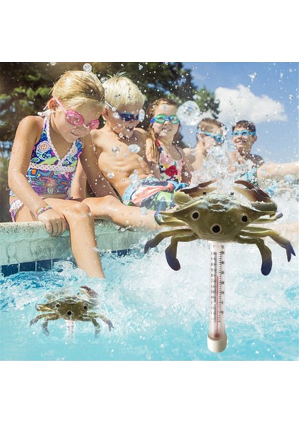 Havuz Termometresi Yüzen Kolay Okunan Büyük Boy Havuz Termometresi Okyanus Hayvan Şekilli Termometre (Yengeç) (Yurt Dışından) modelleri