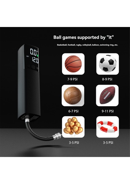 Elektrikli Top Pompası, Spor Topları Için Taşınabilir Top Pompası Basınç Ölçer ve LED Işıklı Elektrikli Basketbol Pompası (Yurt Dışından) indirimleri