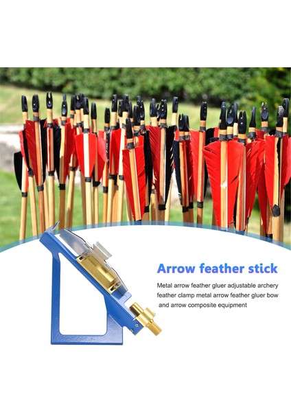 Oklar Kuyruk Tüyü Yapıştırma Cihazı Paslanmaz Çelik Okçuluk Tüyü Tüyleme Jig Çubuğu Avcılık Aksesuarları-Mavi (Yurt Dışından) fırsatları