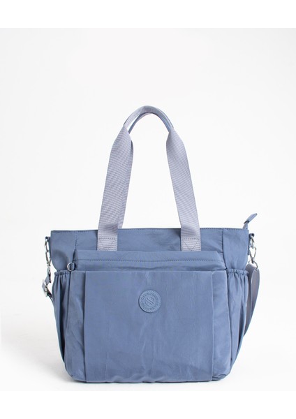 Kadın Büyük Boy 4 Bölmeli Suya Dayanıklı Paraşüt Kumaş Çapraz ve Omuz Askılı Çanta