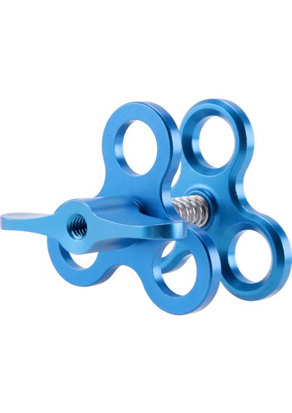 Bilyalı Kelepçe 3 Delik Dalış Işıkları Kol Topu Kelebek Klip Montaj Braketi Eylem Kamera El Feneri Tripod, Mavi (Yurt Dışından)
