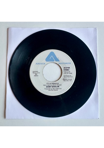 Barry Manilow – It's A Miracle Dönem Baskı 45 Lik Plak