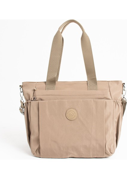 Kadın Büyük Boy 4 Bölmeli Suya Dayanıklı Paraşüt Kumaş Çapraz ve Omuz Askılı Çanta