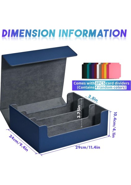 Ticaret Kartları Için Kart Saklama Kutusu, Kart Destesi Kasasında 1800'DEN Fazla Tek Kollu Kart Saklama Kutusu, Mavi (Yurt Dışından) indirimleri