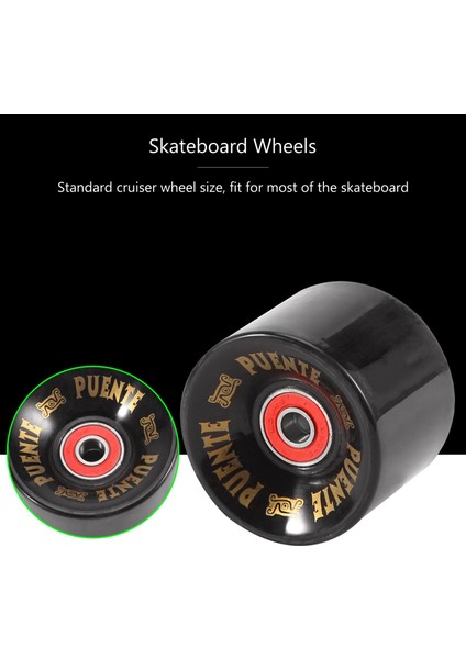 Puente 4 Adet/takım Cruiser Kaykay Tekerlekleri Pu Tekerlekler Long Board Cruiser Tekerlekleri Abec-9 Rulmanlı (Yurt Dışından) indirimleri