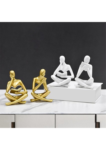 Düşünürler Heykelleri, Altın Düşünürler Reçine Heykeli Okuma Süsü, Düşünürler Heykel Dekorasyonu, Modern Kitap Dekoru B (Yurt Dışından) fiyatları