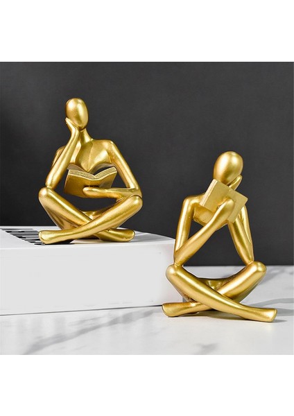 Düşünürler Heykelleri, Altın Düşünürler Reçine Heykeli Okuma Süsü, Düşünürler Heykel Dekorasyonu, Modern Kitap Dekoru B (Yurt Dışından) fırsatları