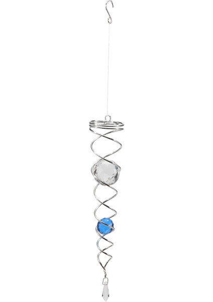 Rüzgar Ahenge Fırıldak Kristal Metal Tel Kristal Top Rüzgar Spinner Çan Spiral Kuyruk Açık Bahçe Dekorasyonu Için (Yurt Dışından)