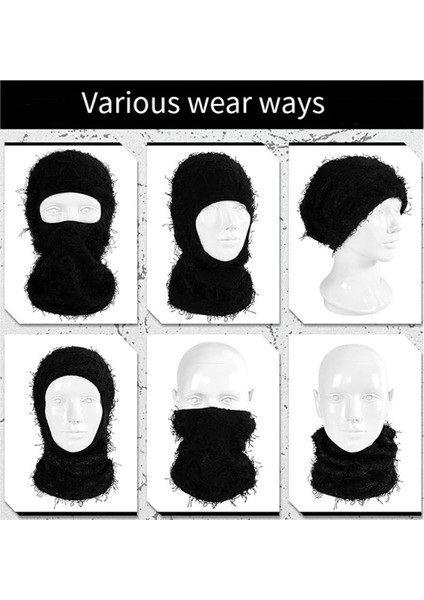 Distressed Kayak Maskesi Tam Yüz Örme Tüylü Yeat Shiesty Distress Maskesi Erkekler Kadınlar Gri (Yurt Dışından) indirimleri