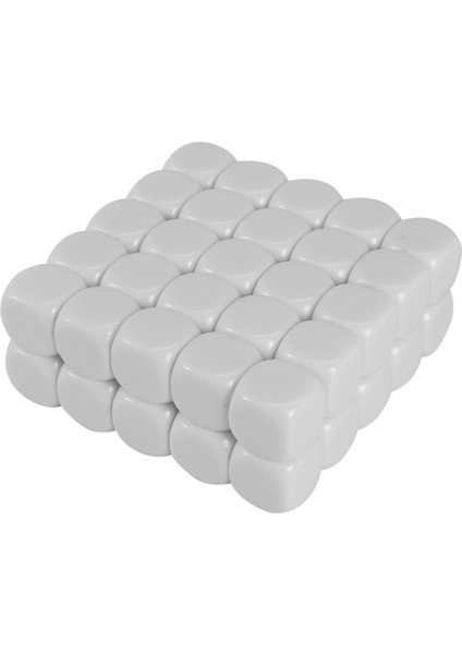 50 Paket 16 mm Boş Beyaz Zar Seti Akrilik Yuvarlak D6 Zar Küpleri Oyun, Parti, Eğlence, Dıy Etiket ve Matematik Öğretimi (Yurt Dışından) modelleri