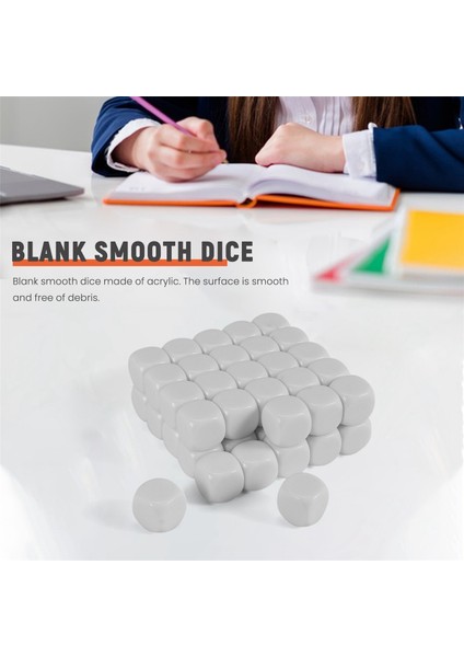 50 Paket 16 mm Boş Beyaz Zar Seti Akrilik Yuvarlak D6 Zar Küpleri Oyun, Parti, Eğlence, Dıy Etiket ve Matematik Öğretimi (Yurt Dışından) fırsatları