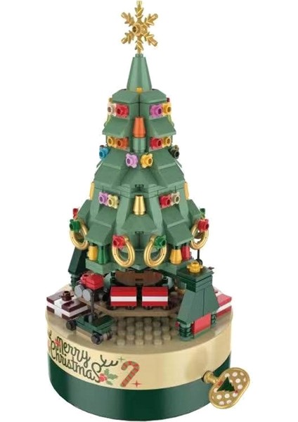 Noel Ağacı Tuğla Müzik Kutusu, Noel Ağacı Müzik Kutusu, Dıy Noel Ağacı Yapı Taşı Müzik Kutusu (Yurt Dışından)