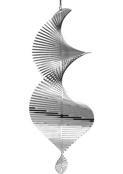 Açık Asılı Dekoratif Spiral Metal Rüzgar Ahenge, 3D Spiral Rüzgar Ahenge Bahçe Arka Bahçe Asılı Dekorasyon (Yurt Dışından)