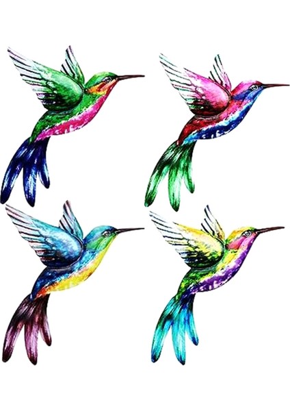 4 Paket Metal Kuş Duvar Sanatı Dekoru, Açık Hava, Veranda, Bahçe Çiti, Arka Bahçe Dekoru Için Metal Kuş Heykeli Asma (Yurt Dışından)