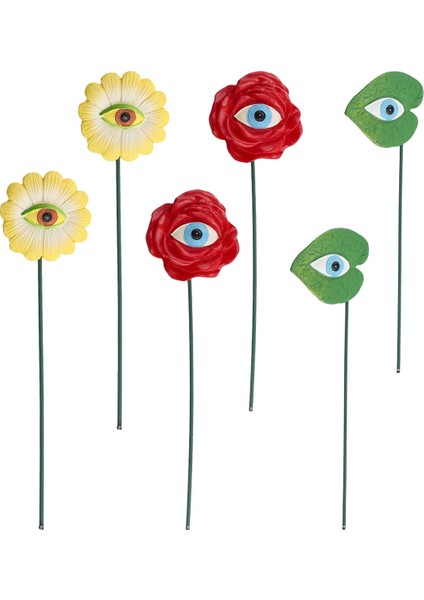 6 Adet Reçine Bitki Gözleri Kazıklar Yenilikçi Gül Ayçiçeği Yeşil Yapraklı Bitki Bahçe Kazıkları Komik Çiçekli Bitki Seçimi Süsleri (Yurt Dışından)