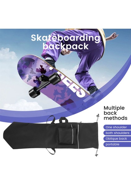 Çift Rocker Kaykay Sırt Çantası Arazi Sörf Tahtası Çantası Longboard Çantası Kaykay Taşıma Çantası Aksesuarları, Siyah L (Yurt Dışından) fırsatları