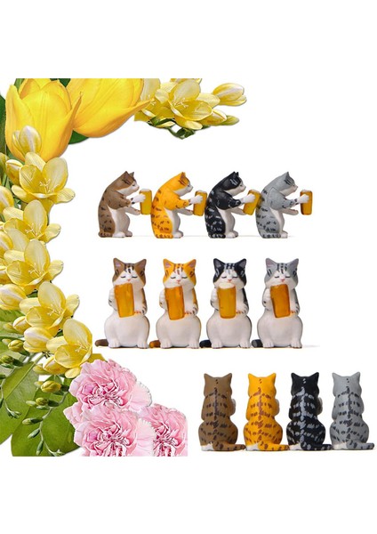 Sevimli Minyatür Kedi Bahçe Heykeli Dekoru, Açık Hava Heykelleri Açık Hava Veranda Masası Dekorasyonları, Saksılar Için Bitki Dekorasyonları (Yurt Dışından) indirimleri