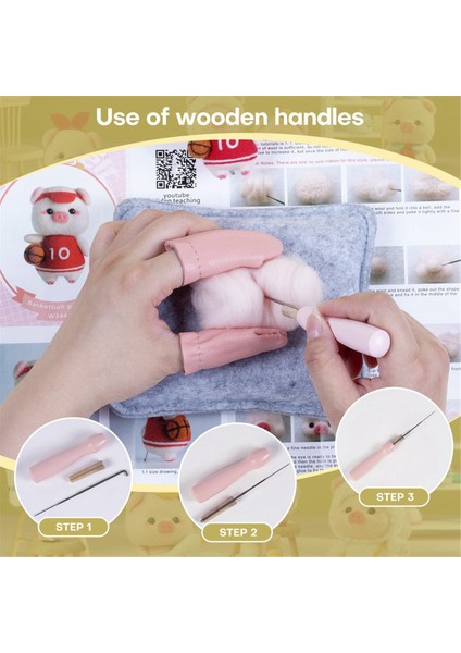 Yeni Başlayanlar Için Sevimli Domuzcuk Bebek Iğne Keçe Kitleri,iğne Keçe Kiti,keçe Iğneleri,köpük Ped,keçe Kumaş,talimat (Yurt Dışından) modelleri