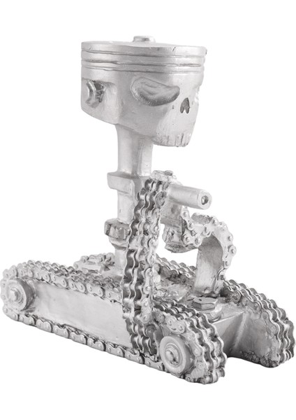 Reçine Oyma Heykel Süs Cosplay Cadılar Bayramı Piston Kafatası Yüz Heykel Heykelcik Sanat Masaüstü A (Yurt Dışından)